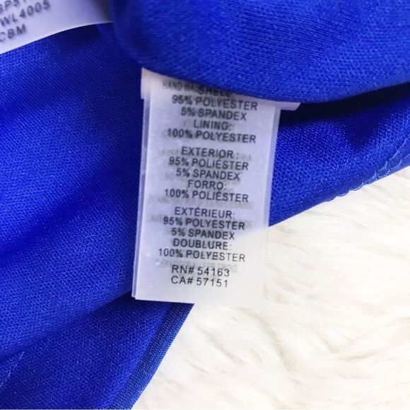 GUESS‎ Blue Floral Cutout Bodycon Dress Long Sleeve Knee Length Slit Size 10 New - Picture 12 of 13